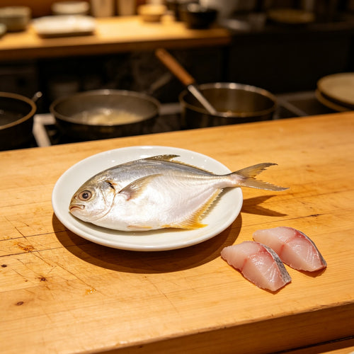 Fresh Silver Pomfret: Whole And Sliced